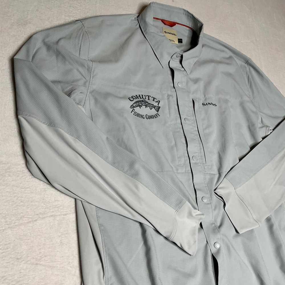 Simms Cohutta Fishing Company Long Sleeve Button Up Shirt Mens XL Gray - Picture 2 of 7